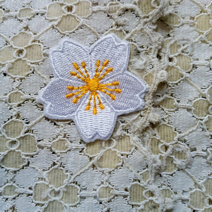 Vintage Yellow White Lace Simple Encim Kebaya