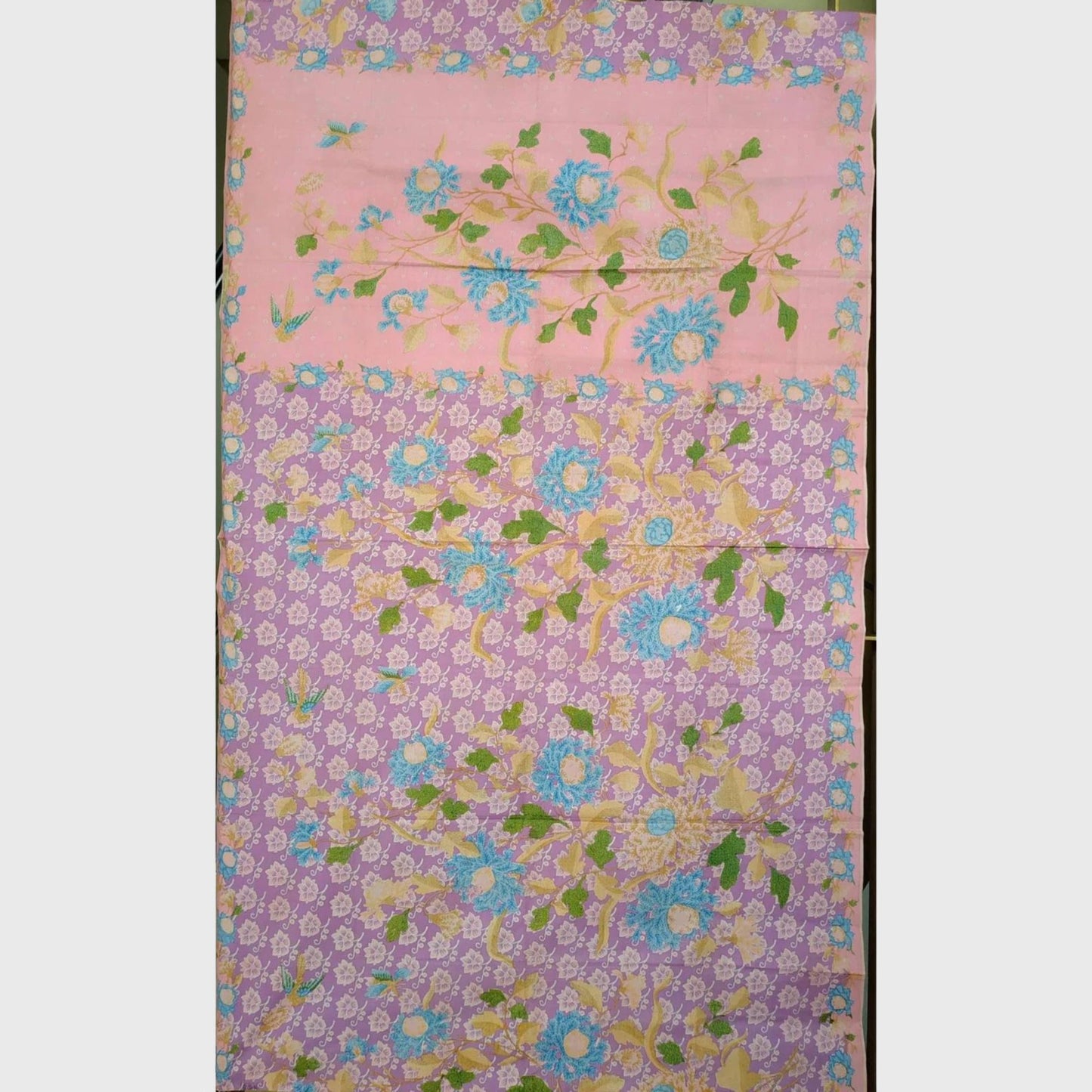 Vintage 50s Indonesian Batik Encim Buketan Pink-Purple Sarong