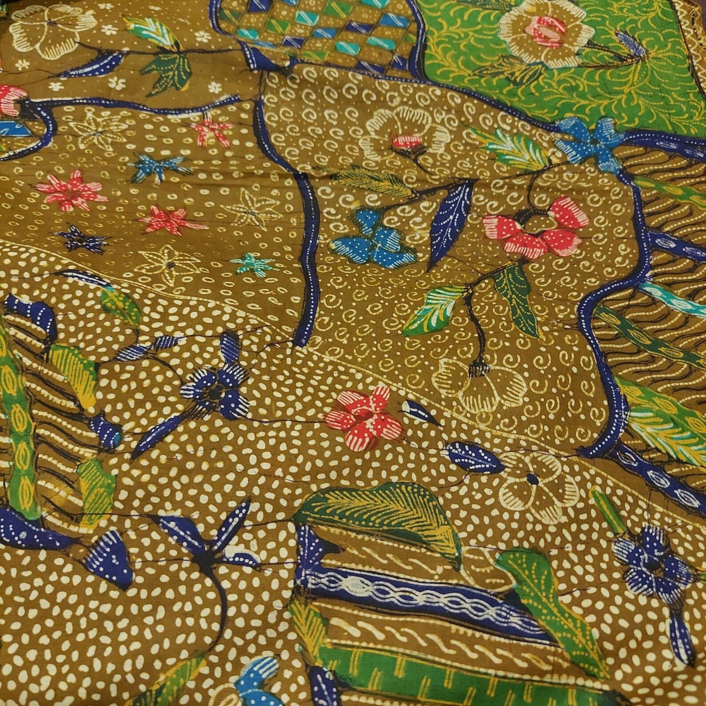 Vintage Indonesian Hand Drawn Batik Pagi Sore Beras Wutah Sekarjagad Ca 1950s