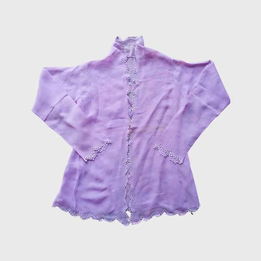 Vintage Purple Simple Round Encim Kebaya