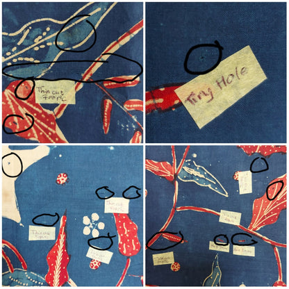 Vintage Hand Drawn Red-Blue "Bangbiron" Batik Sarung