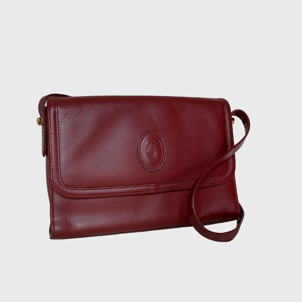 Vintage Envelope Bordeaux Leather Shoulder Bag