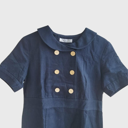 Vintage Navy 1960 Style Shift Dress