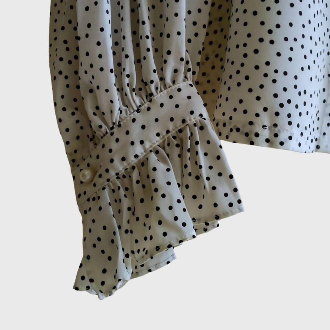 Vintage Polkadot Long Sleeve Blouse