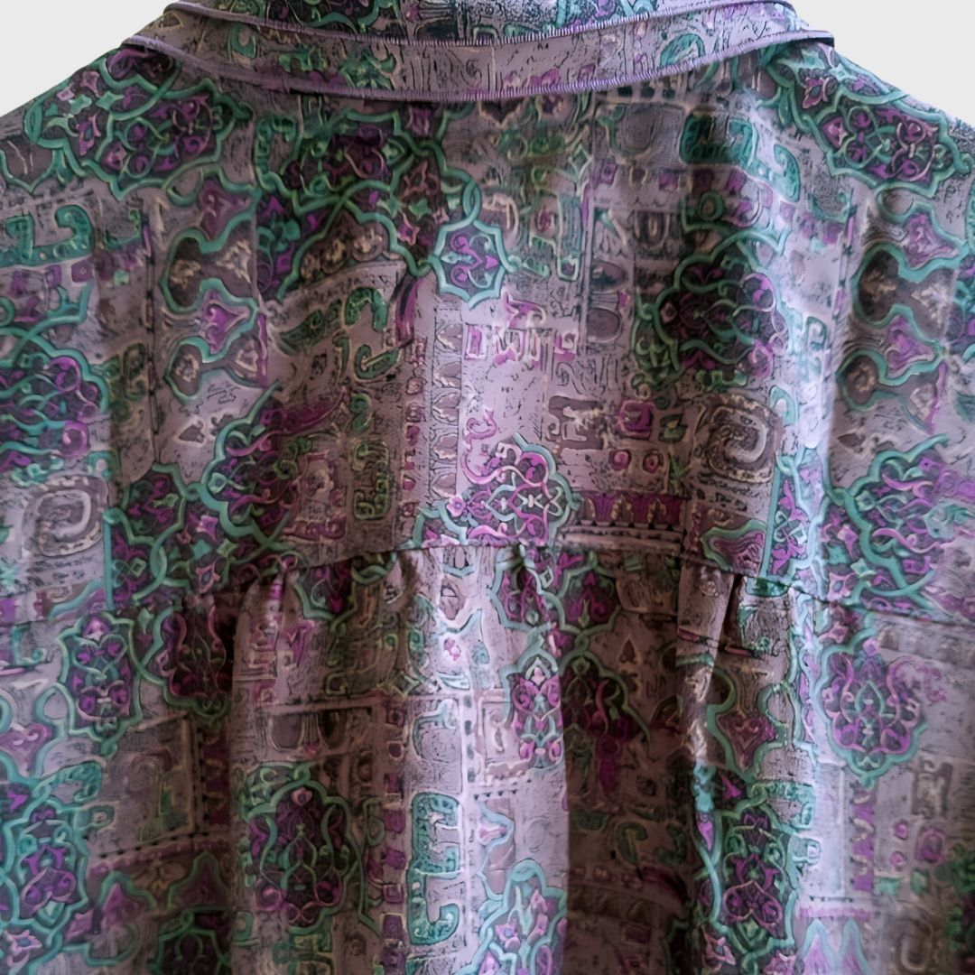 Vintage Double Colar Purple Blouse