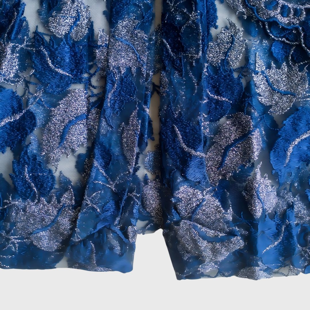 Vintage Silver Blue Kebaya Lace