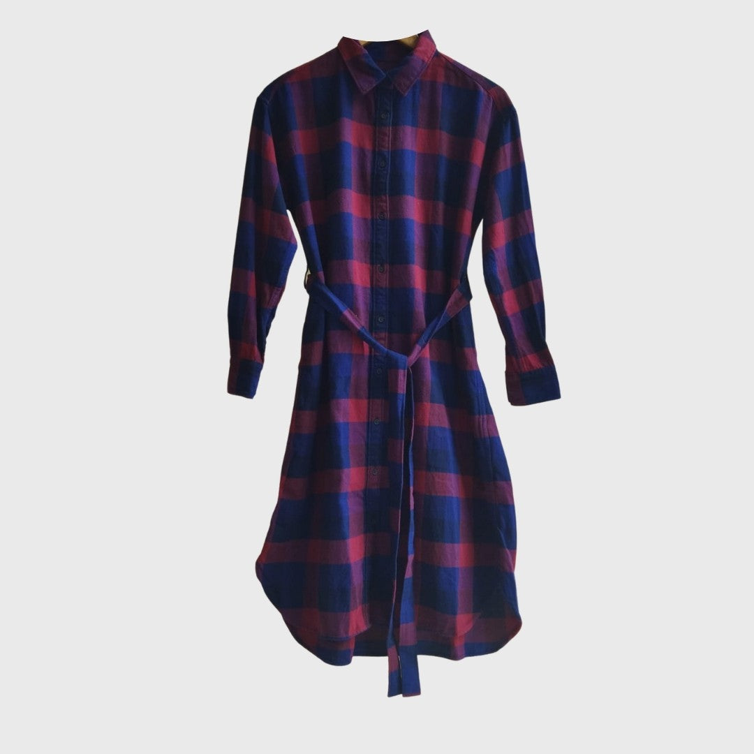 Vintage Plaid Shirt Dress