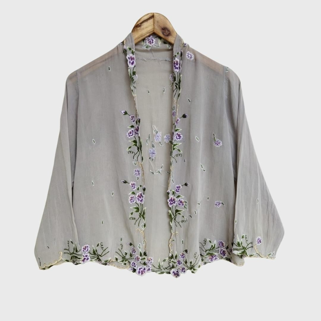 Vintage Purple Floral Encim Kebaya