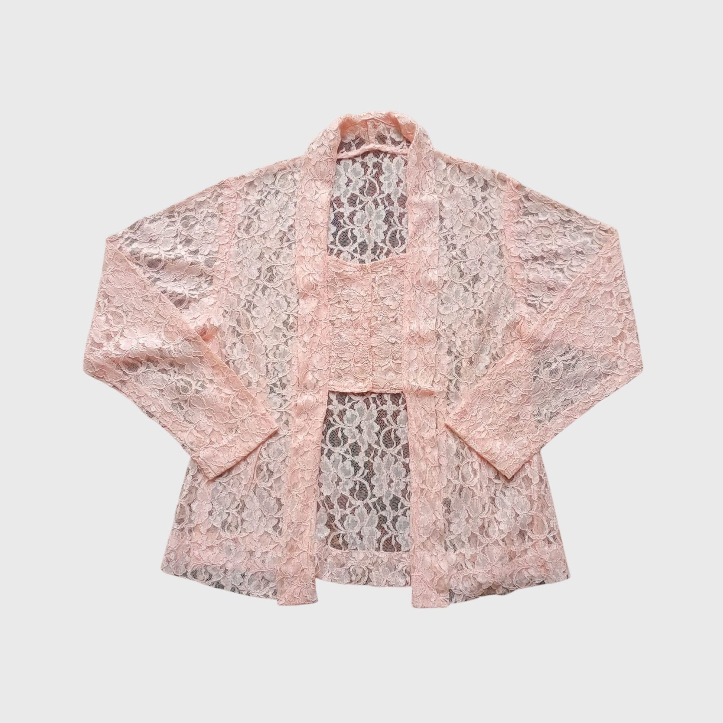 Vintage Baby Pink Kutubaru Lace Kebaya