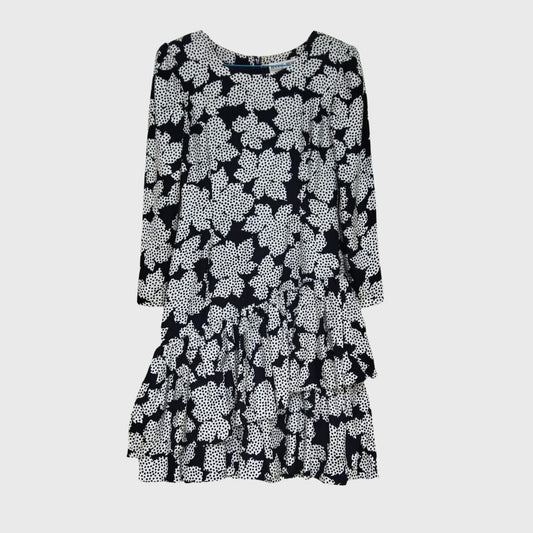 Vintage Dots Black Floral Dress