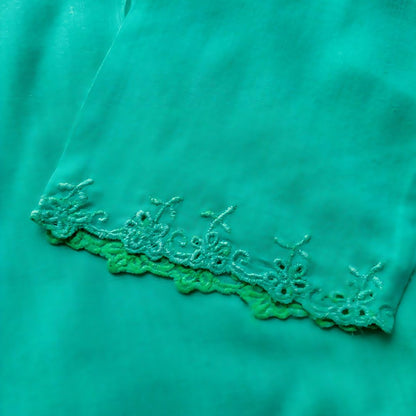 Vintage Mint Green Poly Simple Encim Kebaya