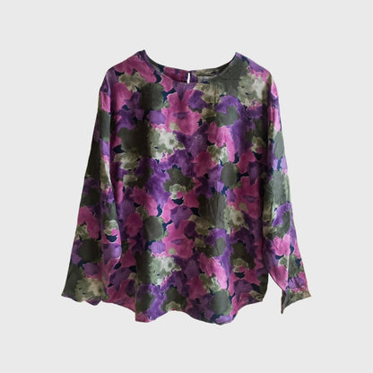 Vintage Purple Floral Blouse Retro Style & Timeless Charm