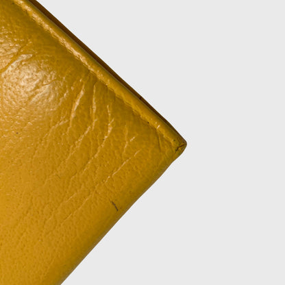 Vintage Slim Yellow Leather Long Wallet