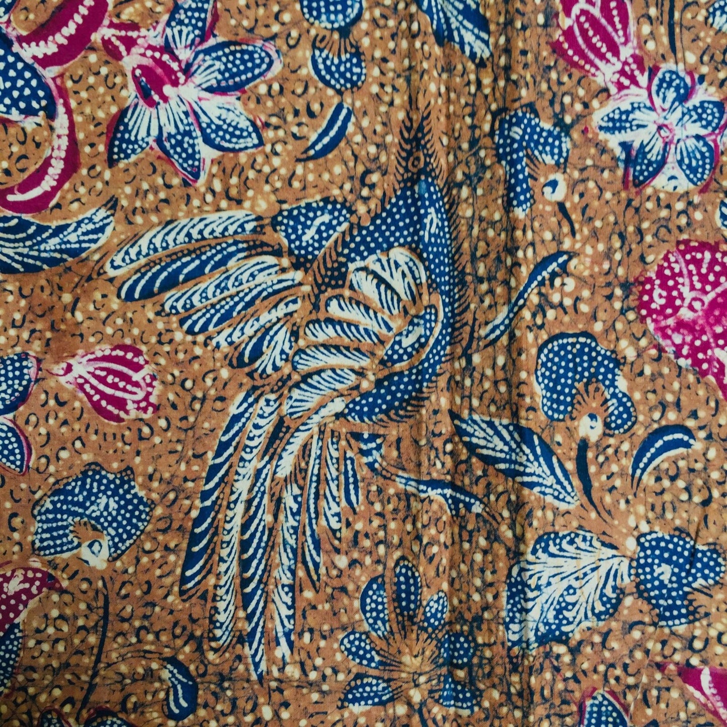 Vintage Peranakan Hand Drawn Tiga Negeri Batik with Peacock and Floral Signed Sie Djien Soen