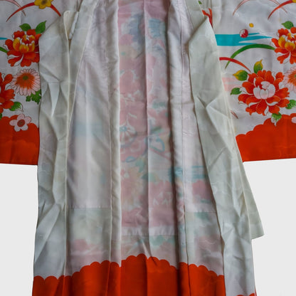 Vintage White Floral Kids Haori