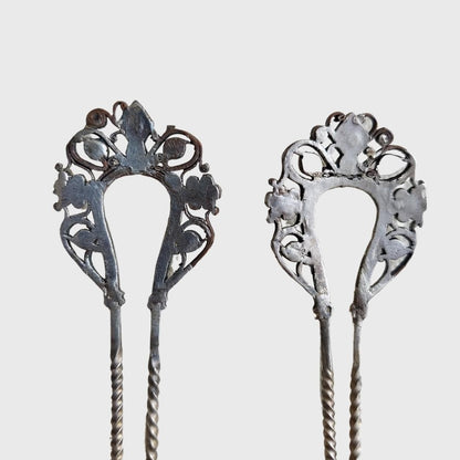 Vintage Silver Alloy Paisley Hairpin