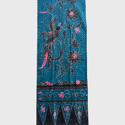 Vintage Black Blue Pekalongan Shawl