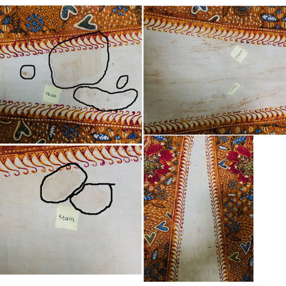 Vintage Old Semarangan Indonesian Hand Drawn Batik Javanese Shawl